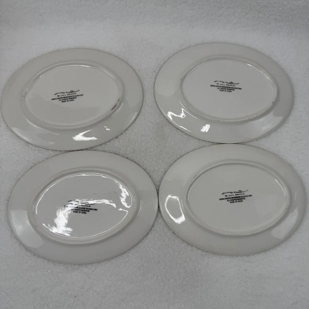 Boston Warehouse Jill Seale Bugs & Bees Oval Plate Set 4 Ceramic 07439 2004